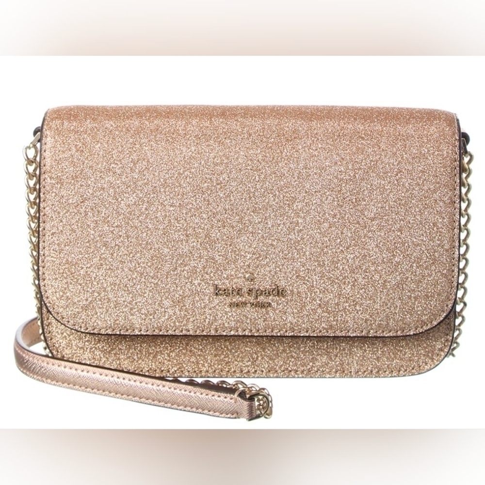 Kate Spade shimmy glitter rose gold.